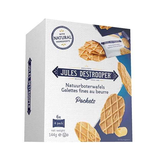 Jules' Pockets Natuurboterwafels 6 x 24g
