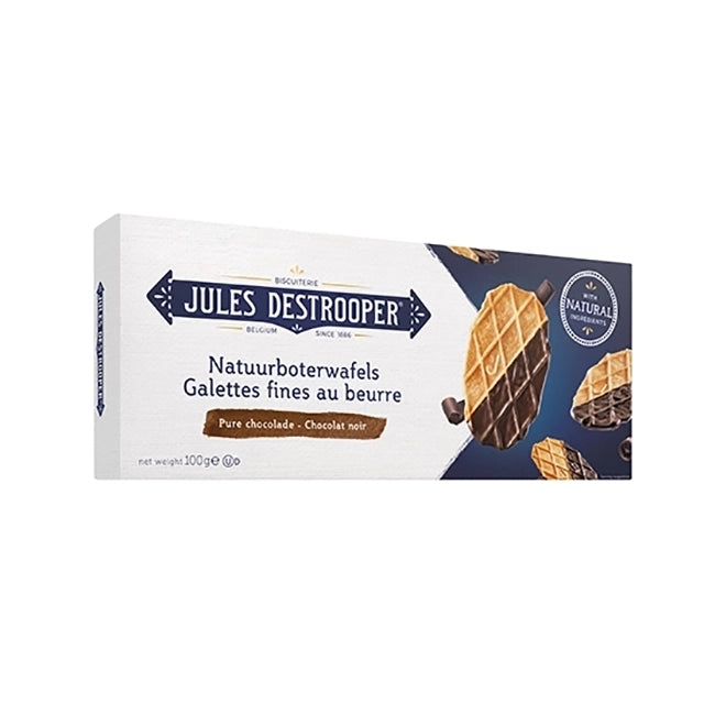 Natuurboterwafels met pure chocolade 100g