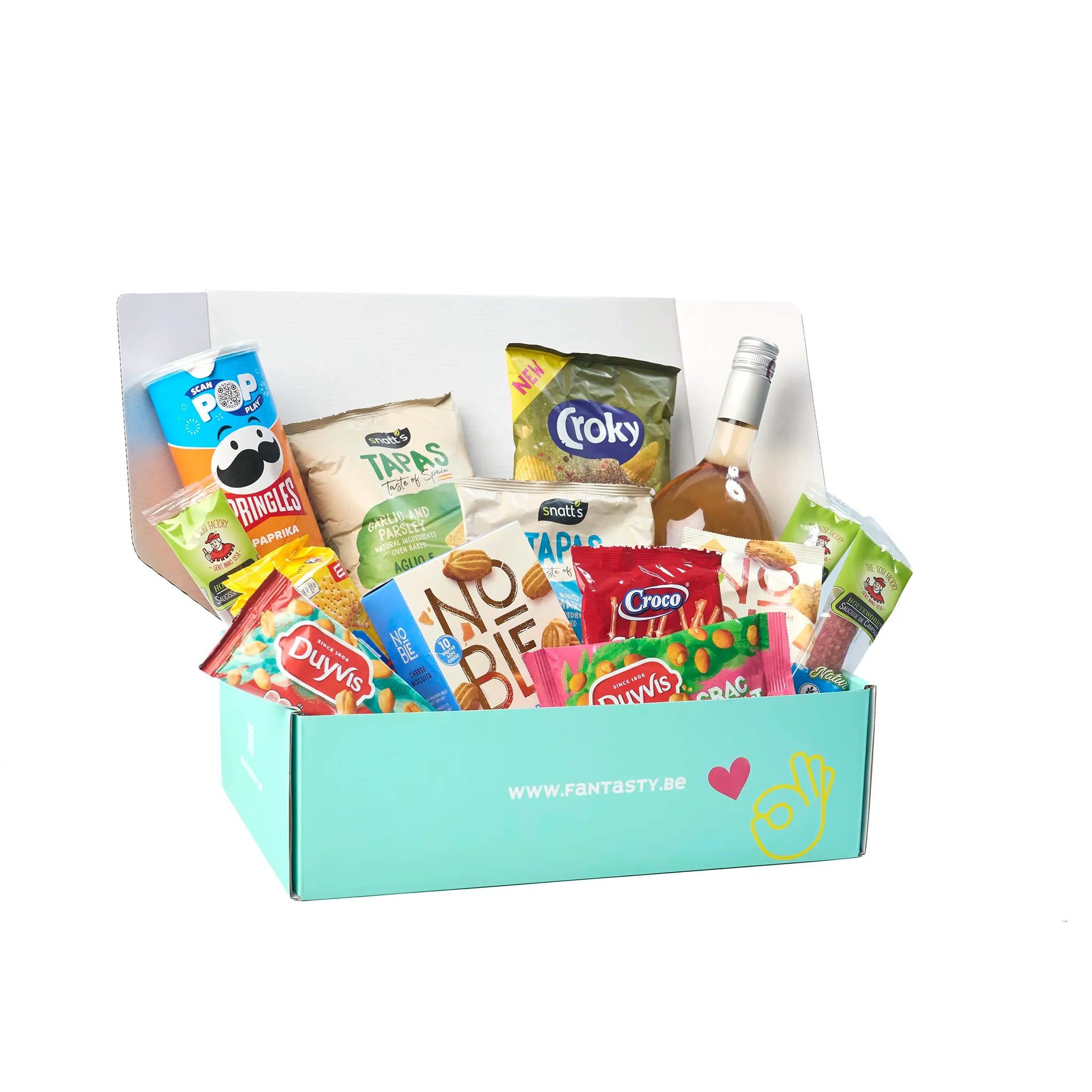 Aperitiefgeschenk ‘Sunset Sip’ mooi verpakt in de open cadeaudoos