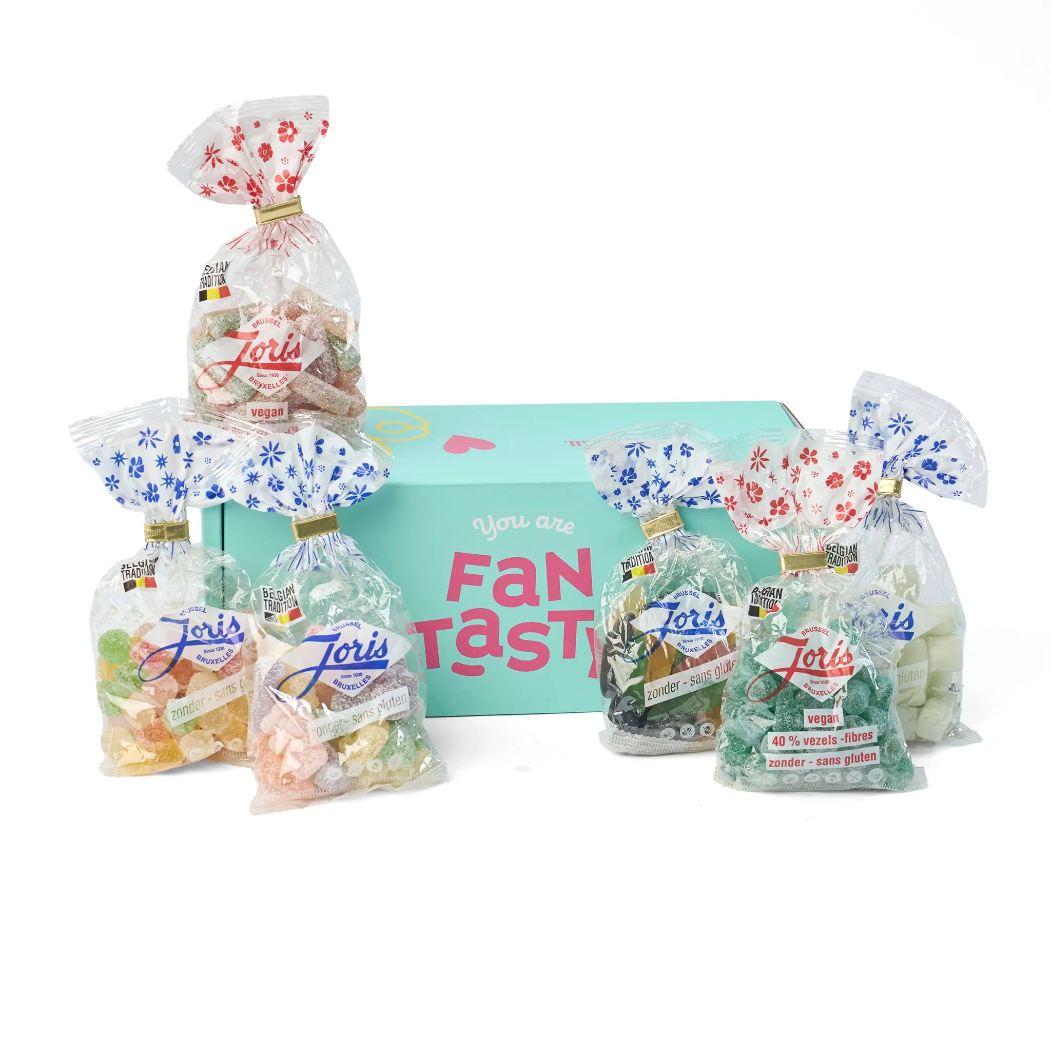 Alle producten uit het Geschenk The Best of Joris uitgestald rondom de doos