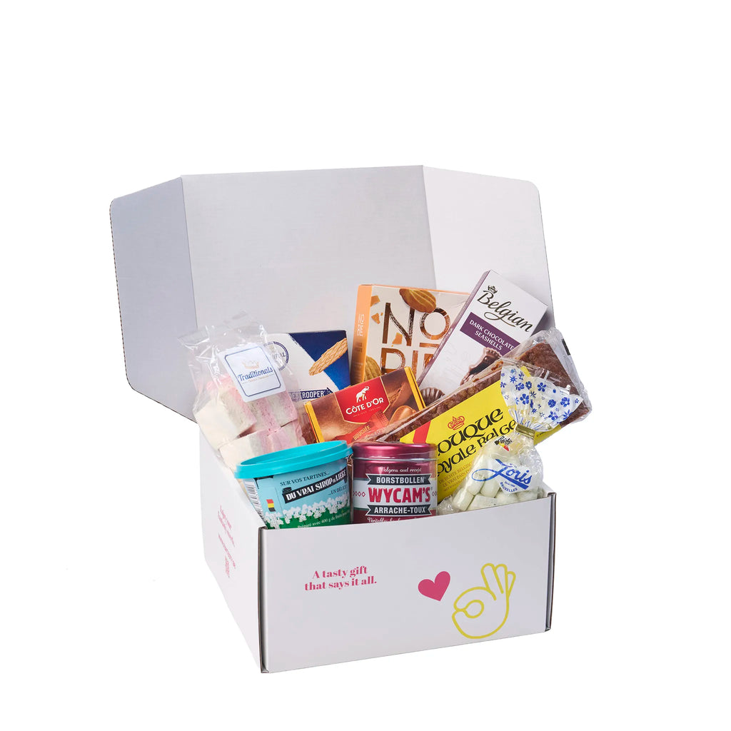 Geschenk ‘Taste of Belgium’ mooi verpakt in de open cadeaudoos